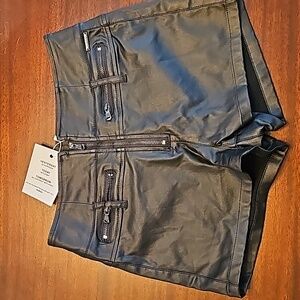 Brand new faux leather shorts with tags, Ramisu brand, never worn size small